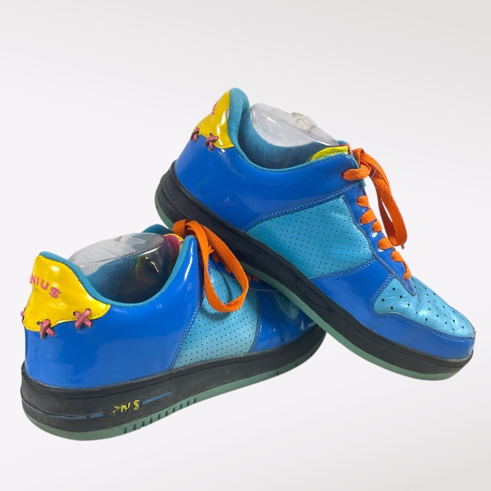 Greedy Genius "The Root Of All Evil"Colorful Graphic Sneakers Men's Size 11